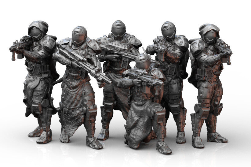 3D file Light Infantry Squad (.STL & .OBJ)・3D printable model to